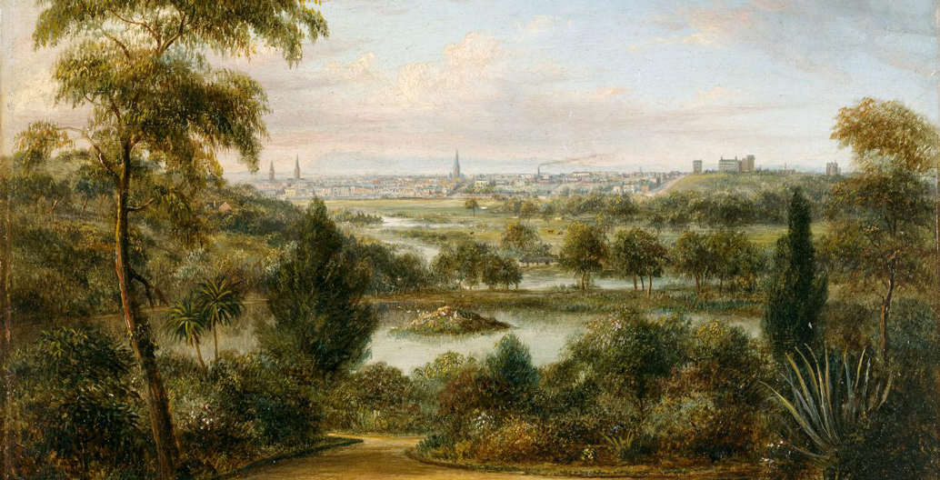 ‘View of Melbourne, Victoria, from the Botanic Gardens’, Henry Gritten / NGV (1866). 