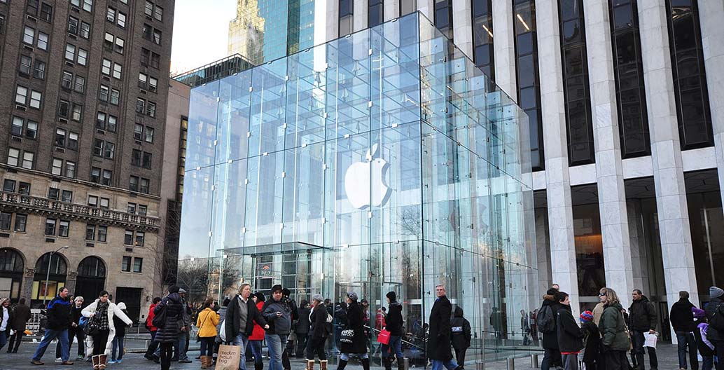 Apple's store on Fifth Avenue in Manhattan, New York. Are Apple's plans for Fed Square a form of brand urbanism?