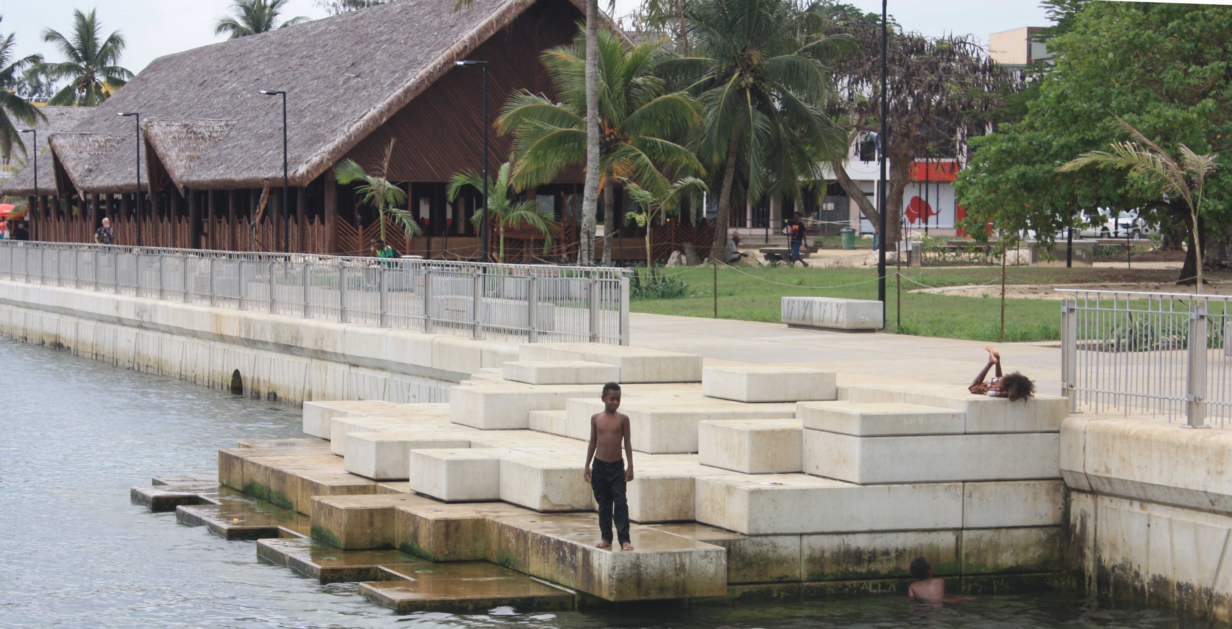 Port Vila seafront balances tourism benefits with access to the foreshore for local residents.  Image: Andrew R MacKenzie