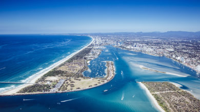 Aerial shot of The Spit, The Gold Coast