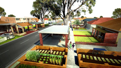 Officer Woods Architects' Civic Suburb proposal reinvents the suburban setback as an active space.