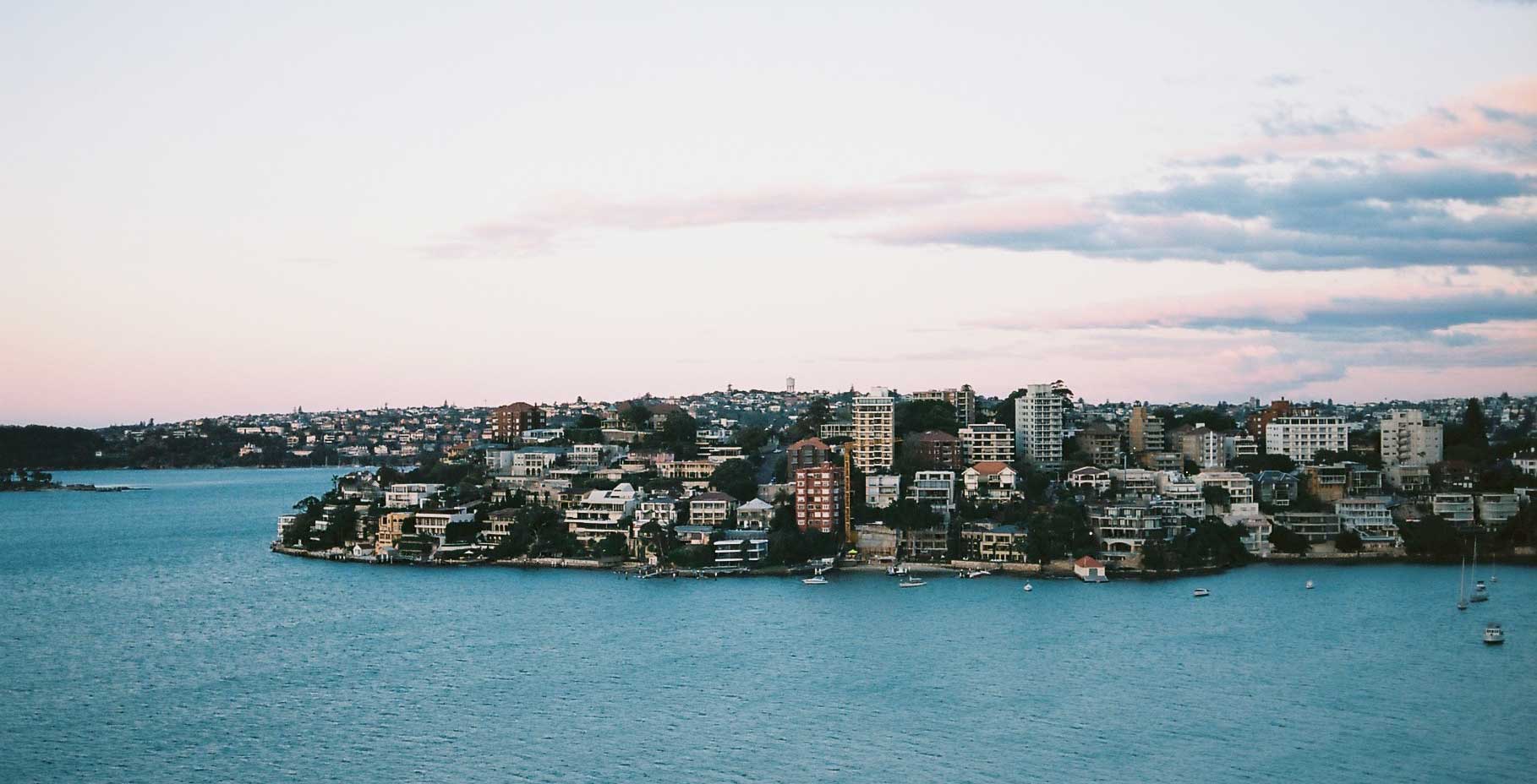 A view of Sydney's various waterfront flats.