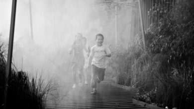 Children enjoying Paris' annual 'Paris-Plages', temporary beaches set up across the capital.