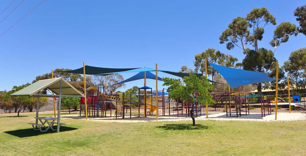 A modern playground in Pingelly, Western Australia.