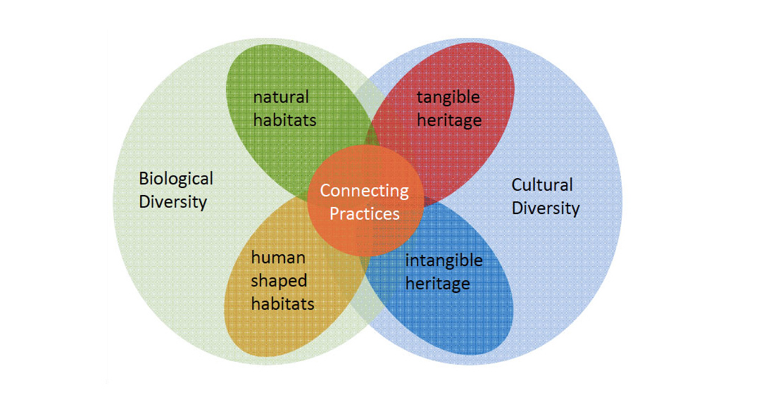 The connections between natural and human heritage.