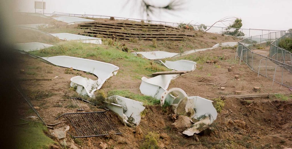 The ruins of Parramatta Park's War Memorial Pool.