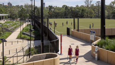 The University of Queensland's synthetic turf ground. Image: Christopher Frederick Jones.