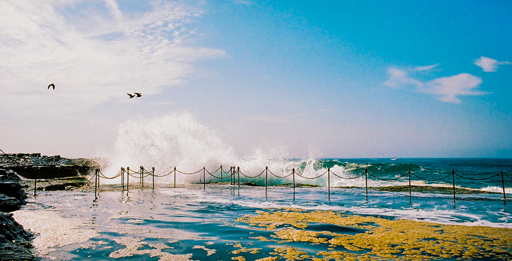 Newcastle's ocean pool, the ‘Bogey Hole’ is open wide to the elements.
