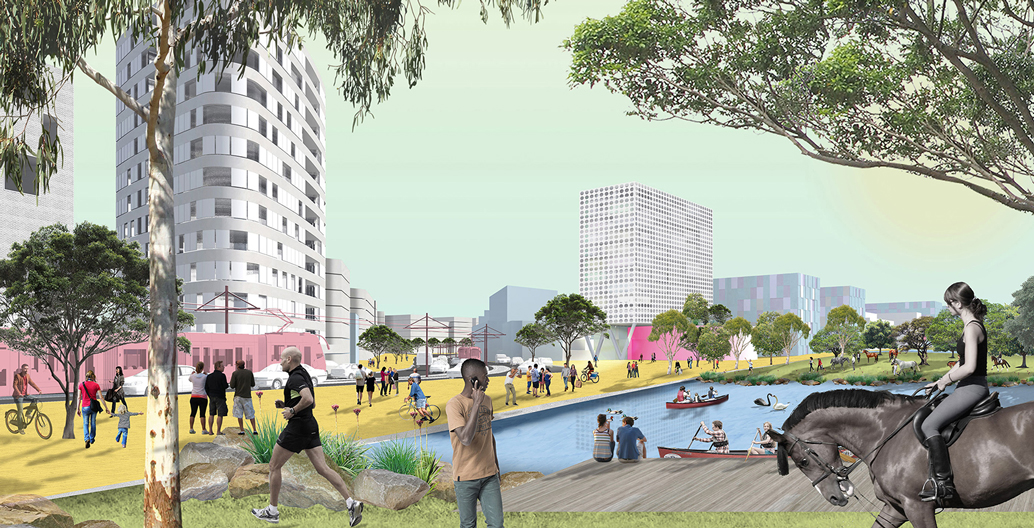 A render with a nod to the City of Randwick's horse-racing heritage.