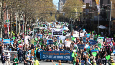 Tens of thousands of people around Australia have marched for credible climate change action, with over 10,000 taking to the streets in Melbourne in 2014.