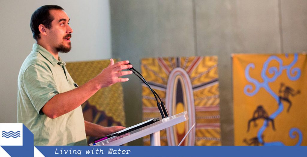 Rueben Berg speaking at Connection to Country, 2017.