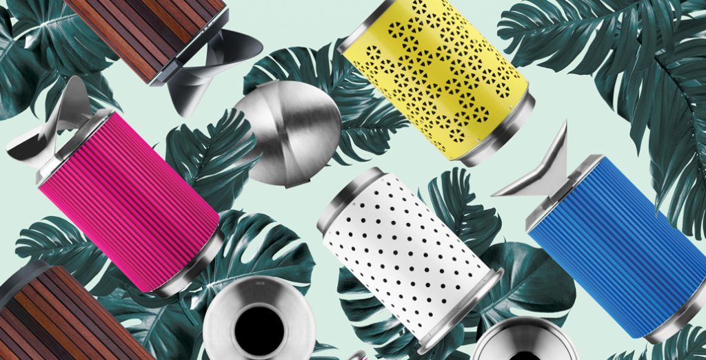 Three new round bin bodies include a fluted surface and two fresh perforation patterns.