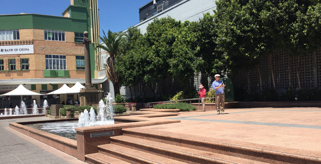 Pictured: a prototype of an Aria Smart Bench Future Street, Circular Quay.
