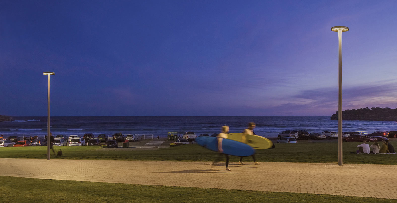 New luminaires light Bondi Beach path with minimal glare