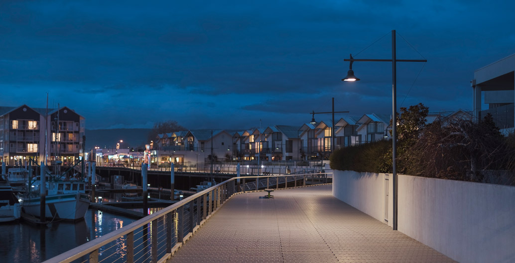 Launceston Seaport's lighting upgrade achieved energy reductions and improved pedestrian experience. Credit: WE-EF