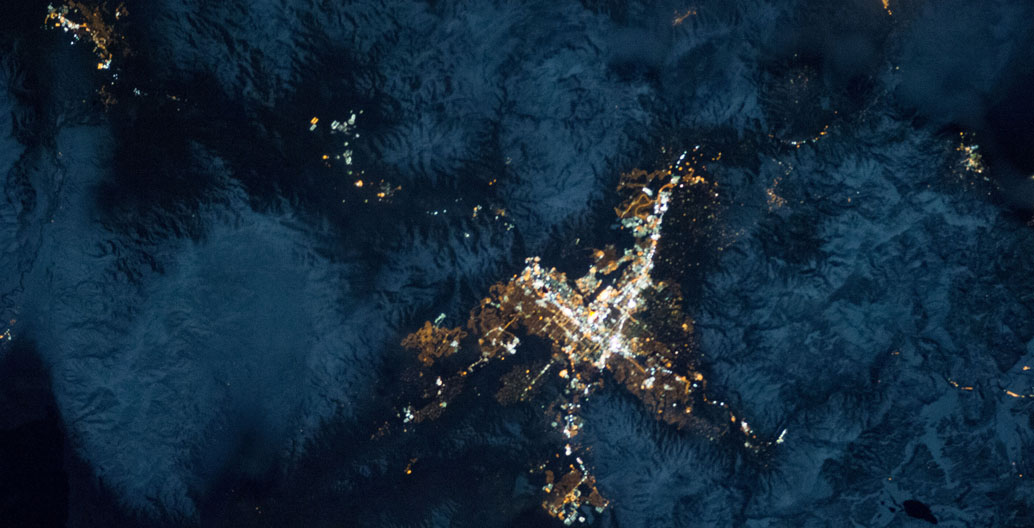 Reno in Nevada seen from space, awash in skyglow. Credit: Nasa
