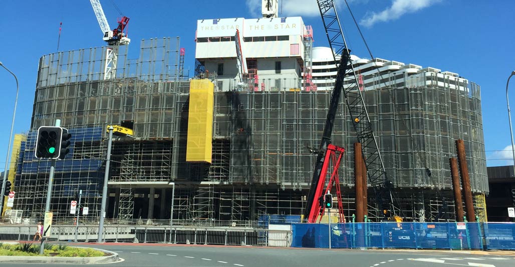 Jupiters Casino redevelopment at Broadbeach, with zero set-backs. Image: Tory Jones