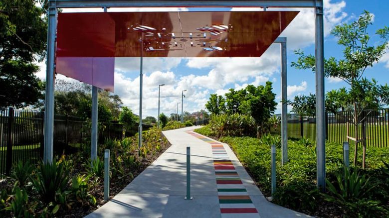 Public Art doubles as a gateway to Wembley Link path. Image: supplied