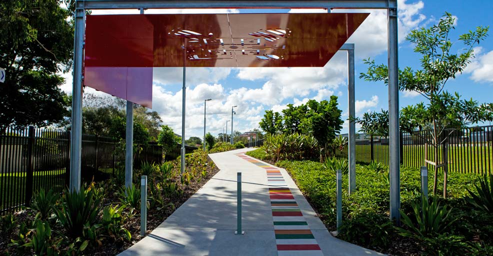 Public Art doubles as a gateway to Wembley Link path. Image: supplied