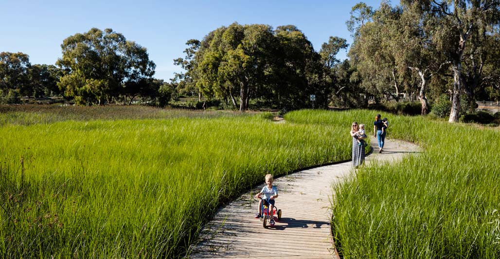 Parks & Open Space Excellence Award: Oaklands park & wetland by TCL. Image: Sam Noonan