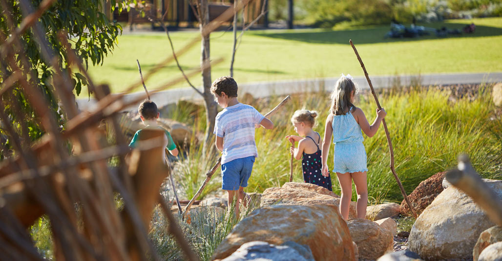 Chevron parklands provides a sensory nature play experience. Image: Robert Frith