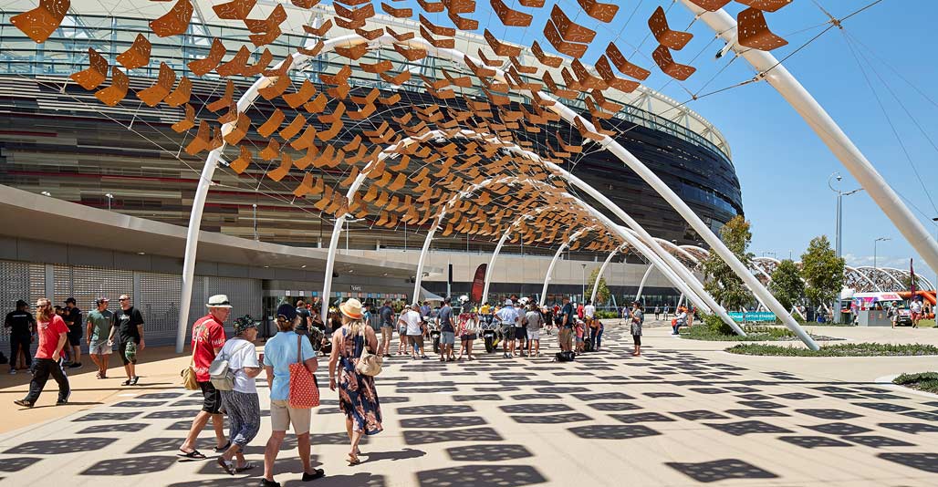 The Community Arbour tells the Noongar creation story. Image: Peter Bennetts