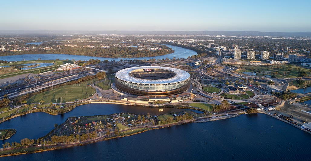 Optus Stadium Park. Image: Peter Bennetts