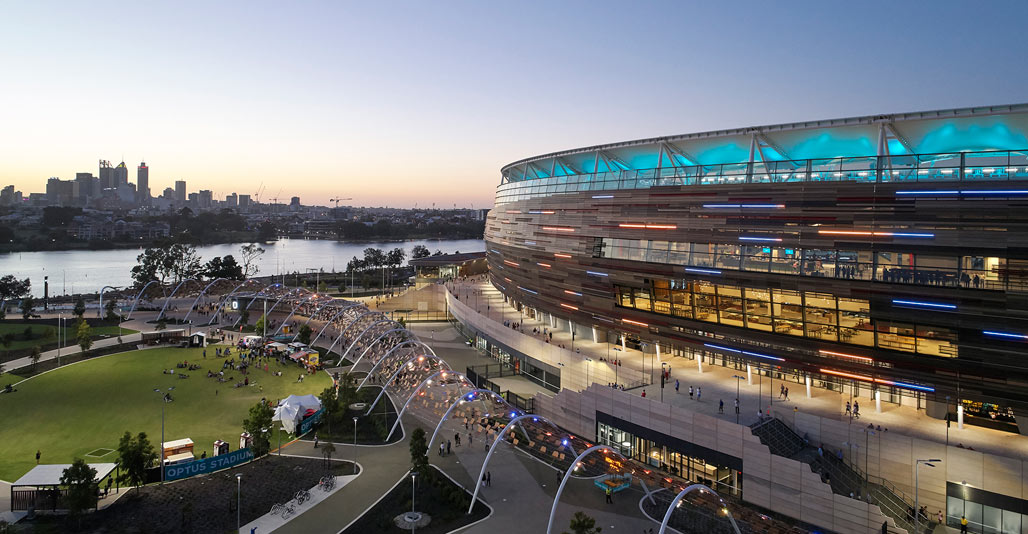 The Community Arbour links the stadium and park to public transport services. Image: Peter Bennetts