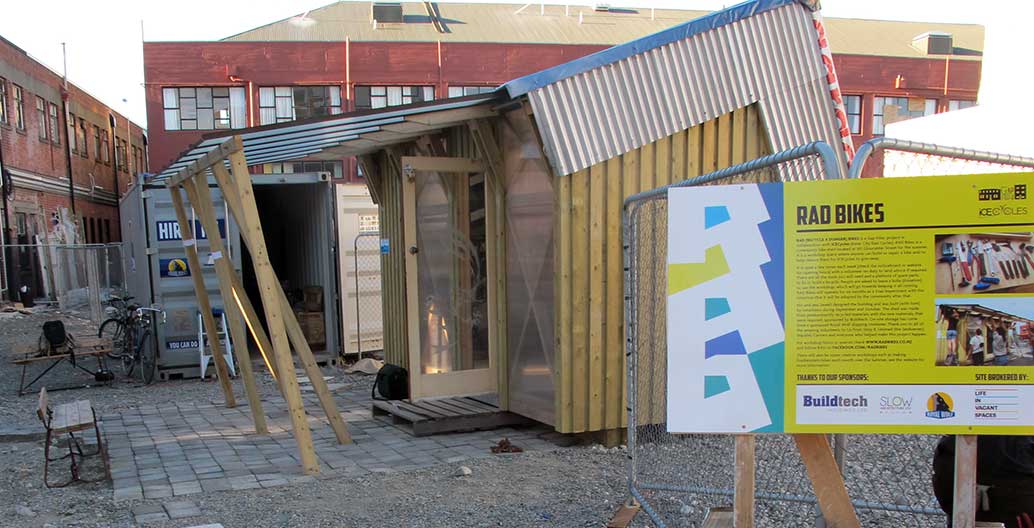 RAD Bikes is a pop-up (now permanent) bike servicing centre in Christchurch. Image: Barnaby Bennett
