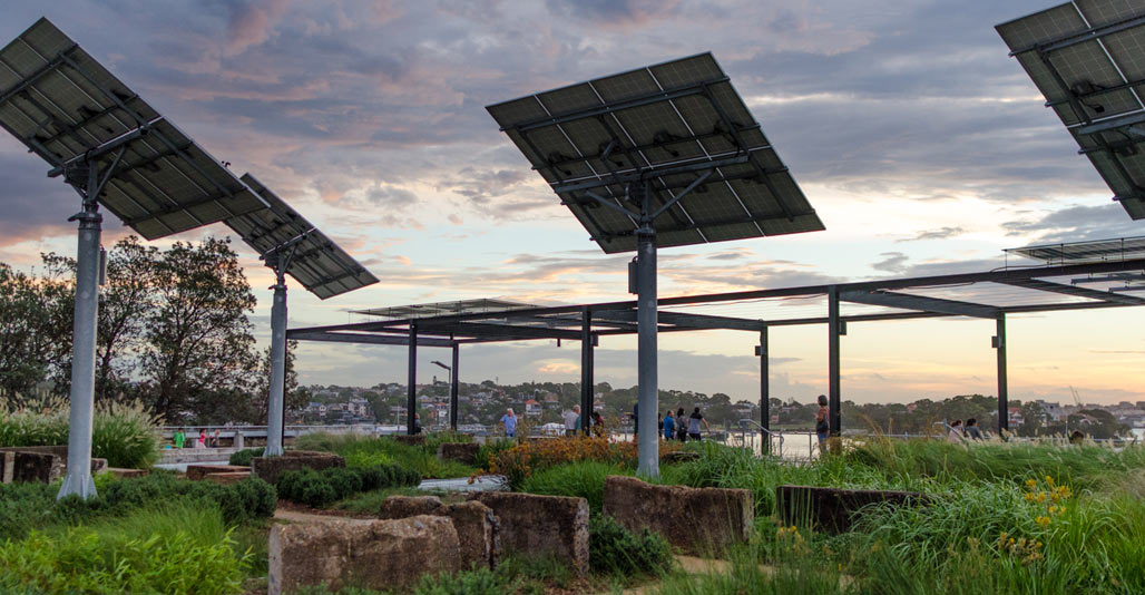Solar Trackers at the Coal Loader Platform. Image: Nat Hughes