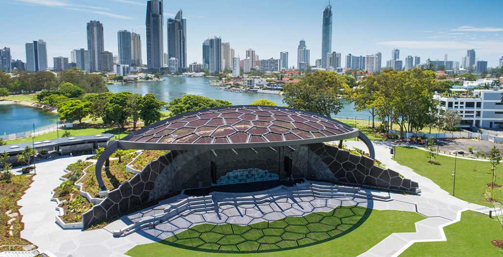 HOTA Outdoor Stage with the 17 hectares of Evandale. Image: John Gollings
