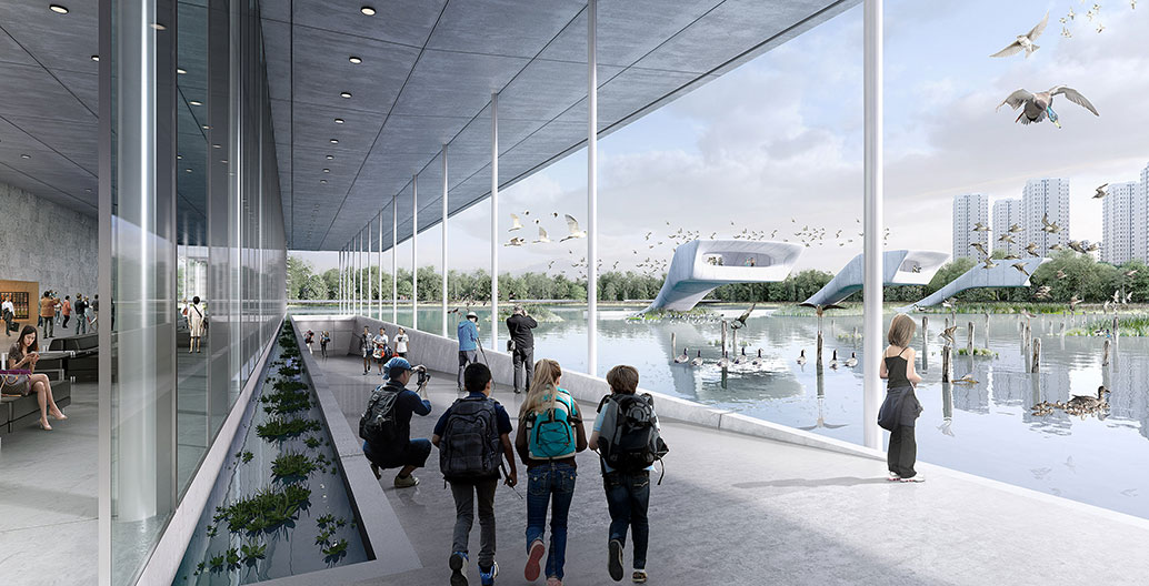 Lingang Bird Airport. Image: McGregor Coxall.