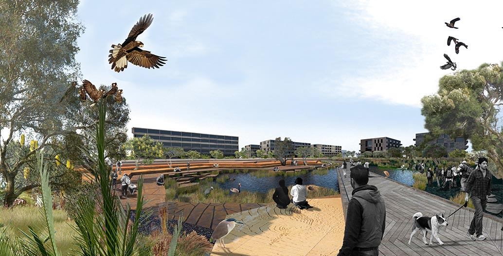 The Living Knowledge Stream for Curtin University. Render by Syrinx Environmental.