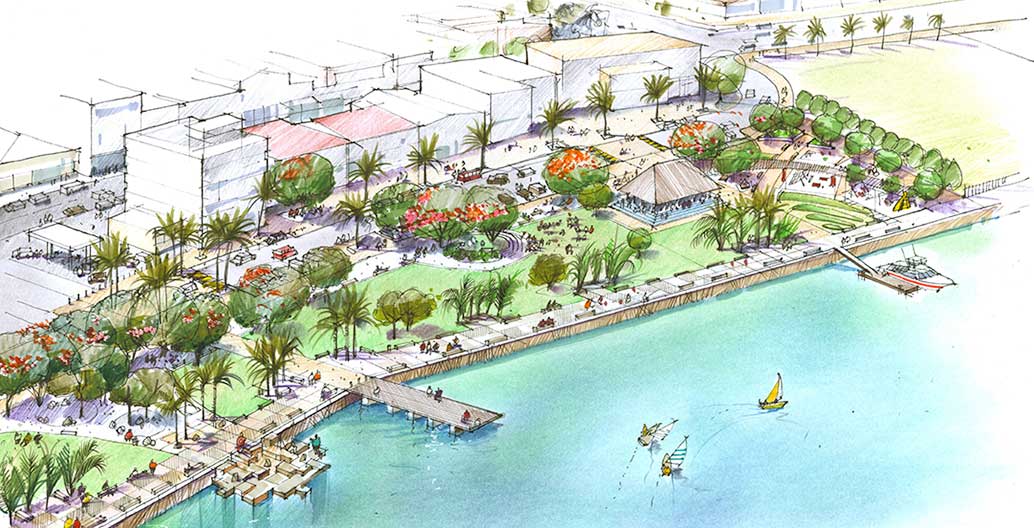 Port Vila sketch of shorefront revitalisation Image: BECA