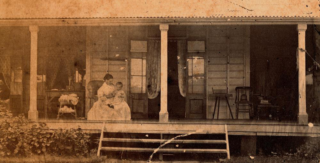 Edmund Rawson's veranda in 'the hollow'.