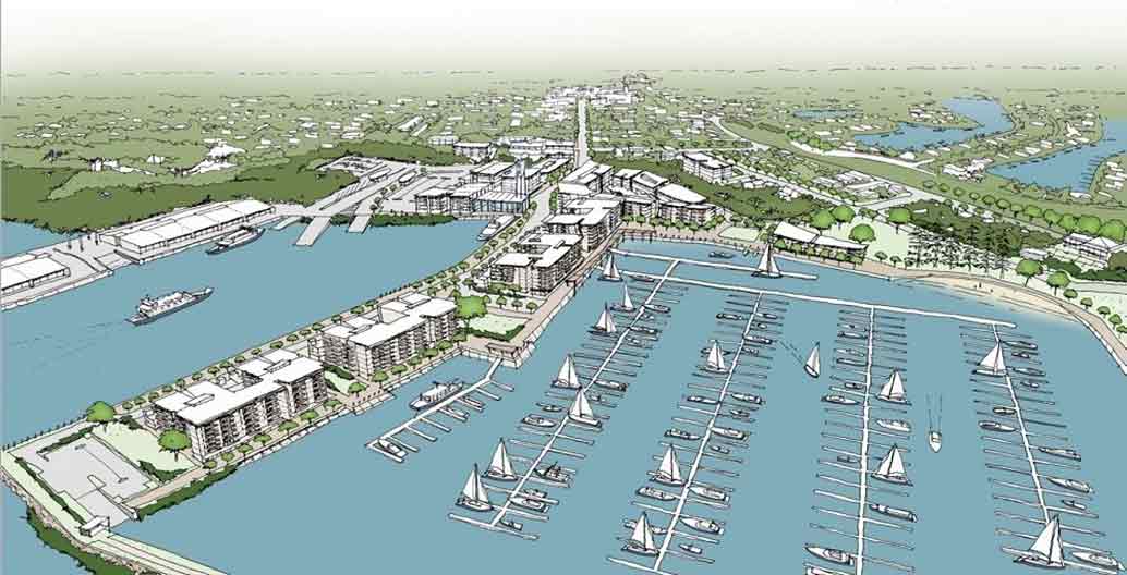 A proposed 200 berth marina at Toondah Harbour Image: The Walker Ground