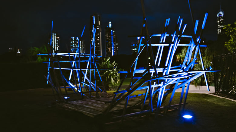 Impromptu lighting installation with HASSELL