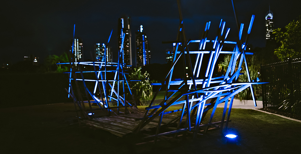 Impromptu lighting installation with HASSELL