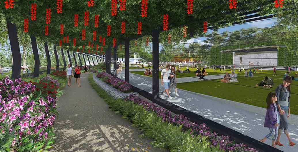 Artists impression of vine arbours in the parklands Image: Cairns Regional Council