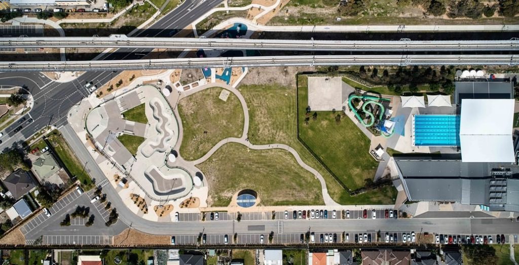 New park and skating facilities at Noble Park station precinct. Photo: Peter Bennetts Photography
