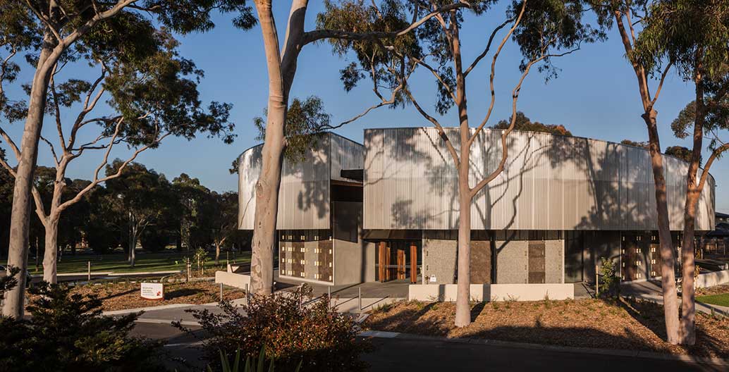 The Mausoleum sits among native trees - a high-density use of cemetery space. Photo: Trevor Main