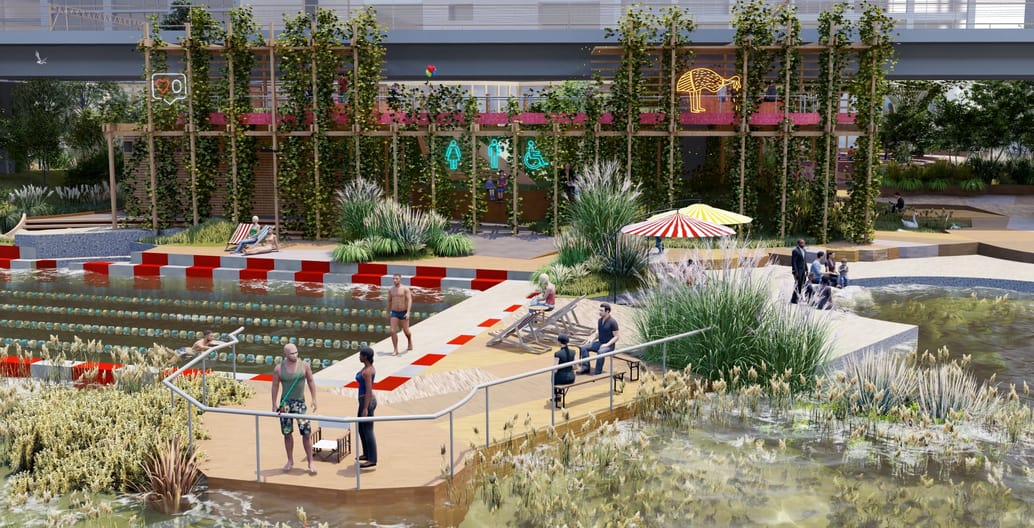 A lap pool on the Yarra River, Melbourne by Yarra Pools and WOWOWA. Image: WOWOWA