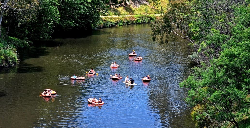 The Inflatable Regatta on the Yarra River in Melbourne, a city of 5 million people.