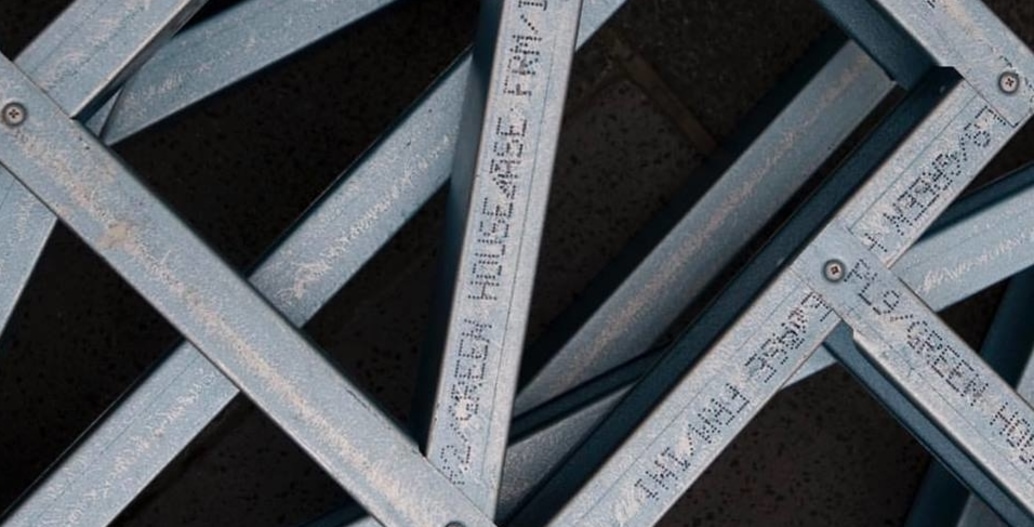 Framing detail for the first zero-waste Greenhouse in Federation Square. Photo courtesy Joost Bakker