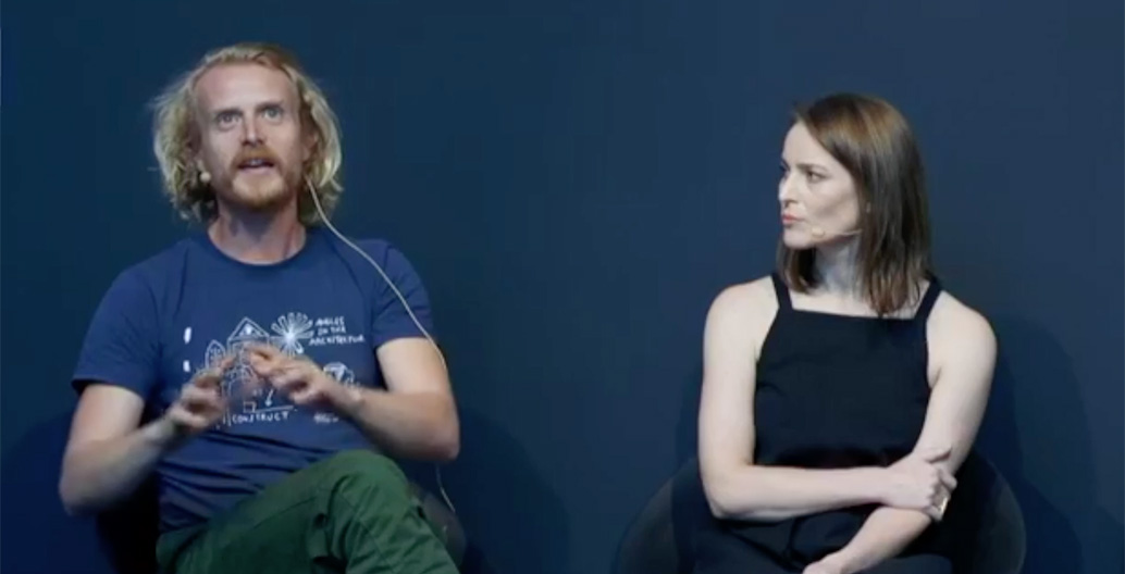 Toxic City panellists Ross Harding (L) and Bonnie Herring.