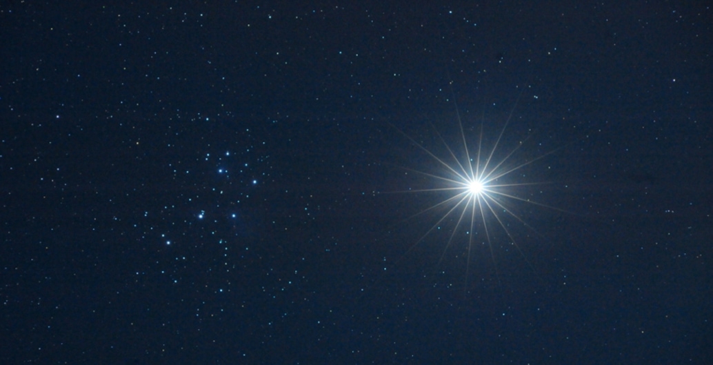 Venus and the Pleiades or Seven Sisters. Photo: NASA