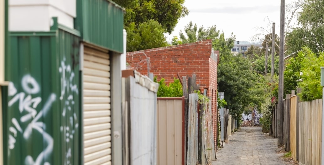 The trees of inner-city private spaces are disappearing with infill development. Melbourne, Australia. Photo: PJ Paine