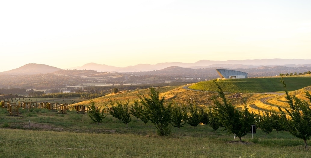 The landscape of the National Arboretum, Canberra, in the Molonglo Valley. Photo: Harry Buck 