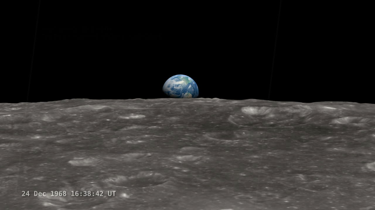 'Earthrise' – a photograph of earth as seen from space from the 1968 Apollo 8 mission.