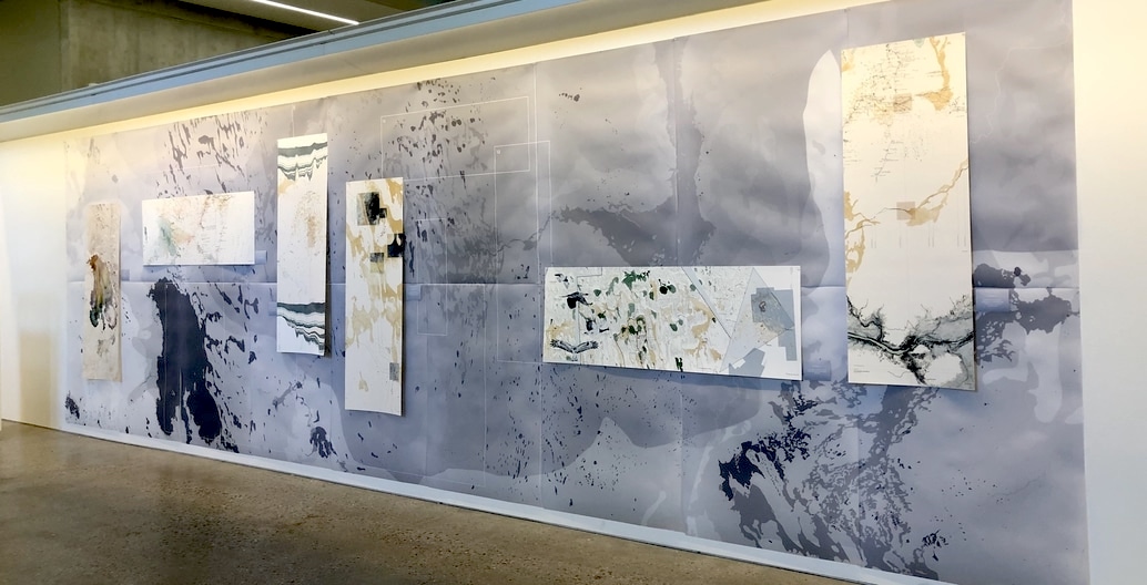 WaterLore east wall: the Kunari-Cooper Creek which feeds Kati Thanda-Lake Eyre.